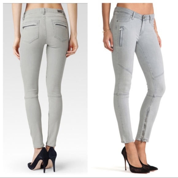 PAIGE Denim - PAIGE, Marley, moto style, size 31, gray